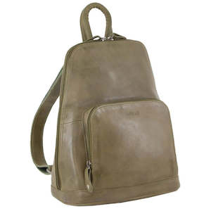 Clothing: MILLENI LEATHER BACKPACK - OLIVE