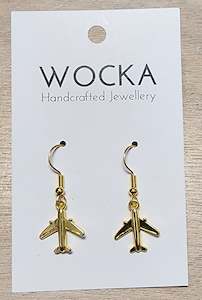 Gold Plane Earrings