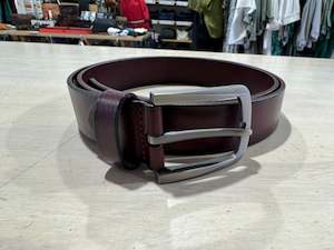 Clothing: LEATHER BELT - 3.5CM WIDTH - CHOCOLATE