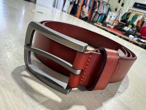 Clothing: LEATHER BELT - ORANGE 3.5