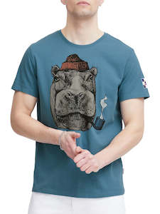 Blend Smoking Hippo Tee - Blue