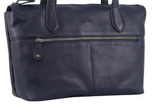 Milleni Nappa Leather Shoulder Bag - Navy