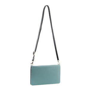 Clothing: Leather Wallet/Organiser Bag - Light Blue