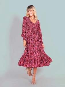 LEONI Phoenix Dress - Red Print