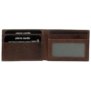 PIERRE CARDIN COGNAC MEN'S LEATHER CARD HOLDER