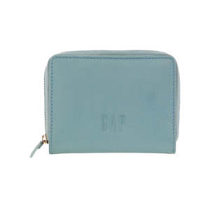 Clothing: Leather Ziparound Wallet - Light Blue