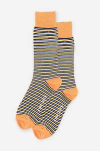 BRAKEBURN MEN'S SOCK - MUSTARD STRIPE