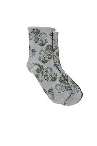 Clothing: Stilen Vera Vintage Print Socks - Grey