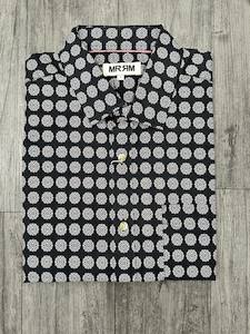 Clothing: MRMR Long Sleeve Shirt - Navy Print