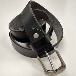 Clothing: LEATHER BELT - 3cm WIDTH - BLACK