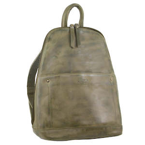 Clothing: MILLENI LEATHER BACKPACK -- OLIVE