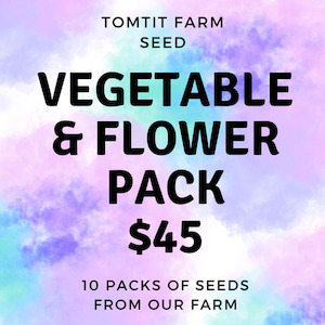 Vegetable fresh - wholesaling, washing or packing: Vegetable & Flower seed pack Tomtit Farm