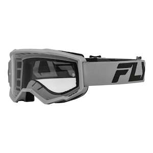 Fly Racing: Fly '24 Focus Youth Goggle - Silver / Charcoal with Clear Lens