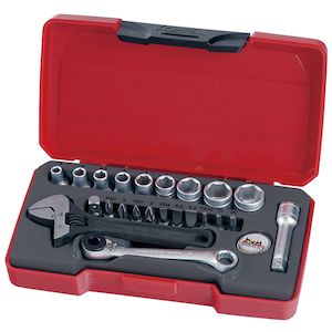 HANDTOOLS – Tool and Safety Warehouse: Teng 23pc 1/4in Dr. Mini Metric Socket & Tool Set