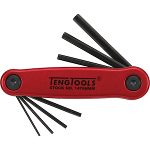 Teng 7pc Fold-Up Metric Hex Key Set – 1.5-6.0mm