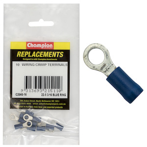 Champion 3/16in / 4.8mm Blue Ring Terminal 10pk