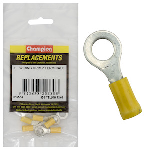 Champion 5/16in / 8mm Yellow Ring Terminal 5pk