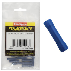 Auto Crimp Terminals: Champion Blue Cable Connector Joiner 10pk