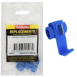 Auto Crimp Terminals: Champion Blue Wire Tap Connector 5pk