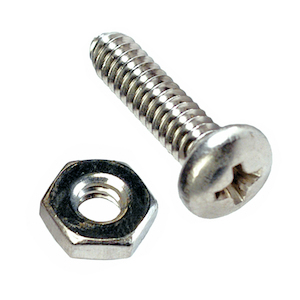 Champion 1/8in x 1 – 1/4in Round HD Screw/Nut – 100pk