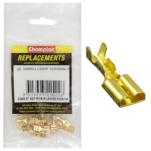 Auto Crimp Terminals: Champion Female Lanced Push-On Terminal 20pk