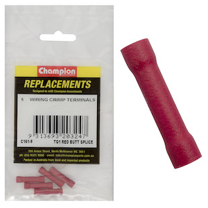 Auto Crimp Terminals: Champion Red Cable Connector 5pk