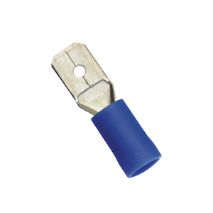 Auto Crimp Terminals: Champion Blue Male Push – On Spade Terminal – 100pk