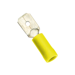 Champion Yellow Male Push – On Spade Terminal – 100pk