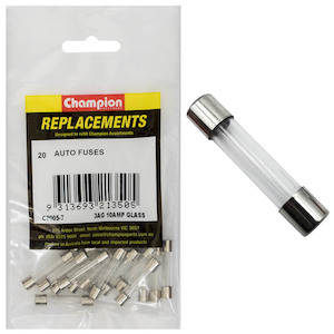 Auto Fuses: Champion 3Ag 10Amp Glass Fuse 20pk