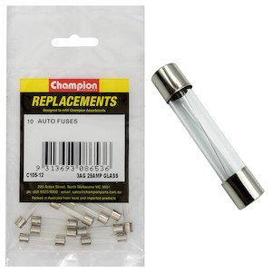 Champion 3Ag 25 Amp Glass Fuse 10pk