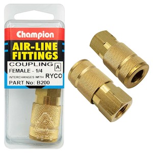 Brass Fittings: Champion 1/4in Female Coupling (1)