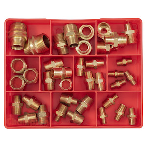 Champion 37pc Brass Hex Nipple Fittings Assortment