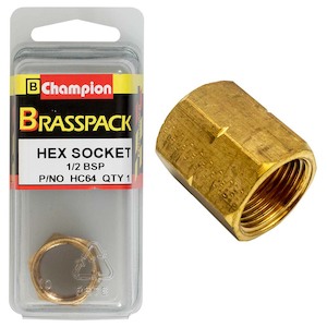 Brass Fittings: Champion Brass 1/2in BSP Hex Socket