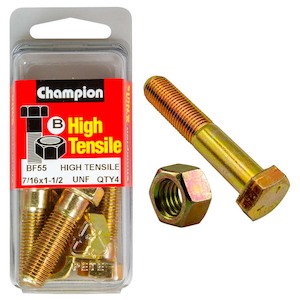 Champion 1-1/2in x 7/16in Bolt And Nut (B) – GR5