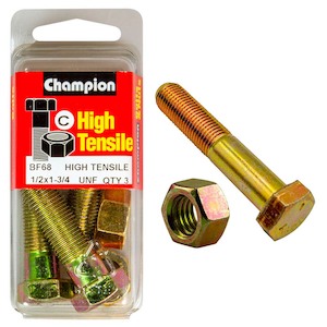 Champion 1-3/4in x 1/2in Bolt And Nut (C) – GR5