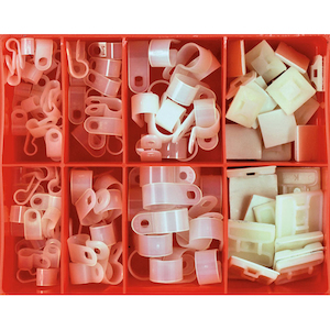 Champion 124pc P-Clamp & Cable Tie Mounts Assortment