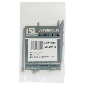 CABLE TIES – Tool and Safety Warehouse: ISL 100 x 4.6mm 316 Stainless Cable Tie – 20pk