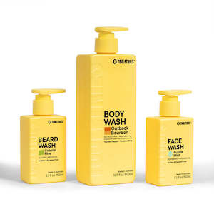 Face & Body Wash: Face, Body, Beard Wash Trio