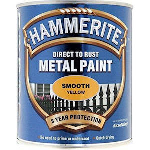 Hammerite Direct to Rust Metal Paint Smooth Yellow 750ml