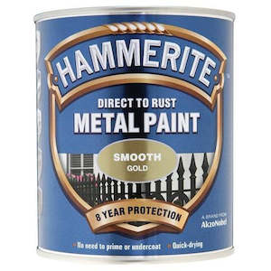 Hammerite Direct to Rust Metal Paint Smooth Gold 750ml