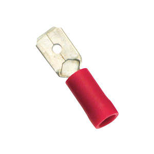 Champion Red Male Push-On Spade Terminal -25Pk | Auto Crimp Terminals - Bullet Terminals