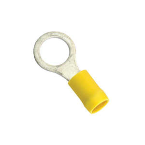 Champion 3/8In / 10Mm Yellow Ring Terminal -5Pk | Auto Crimp Terminals - Spade Terminals