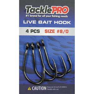 Tacklepro Live Bait Hook #8/0 - 4Pc | Hooks - Live Bait