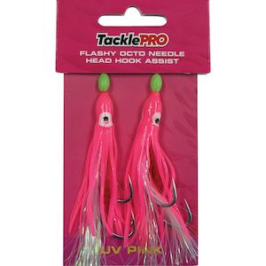 Tacklepro Flashy Octopus Assist Hook - Uv Pink-2Pc | Hooks - Assist Flashy