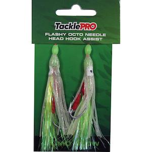 Tacklepro Flashy Octopus Assist Hook - Lumo Glow - 2Pc | Hooks - Assist Flashy