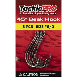 Tacklepro 45Deg. Beak Hook #6/0 - 6Pc | Hooks - Beak