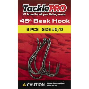 Tacklepro 45Deg. Beak Hook #5/0 - 6Pc | Hooks - Beak