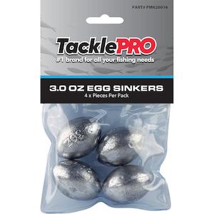 Tacklepro Egg Sinker 3.0Oz - 4Pc | Sinkers - Egg