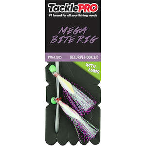 TacklePro Mega Bite Rig Purple & Lumo - 2/0 Recurve Hook