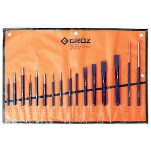 Punches Chisels: Groz 16pc Punch & Cold Chisel Set